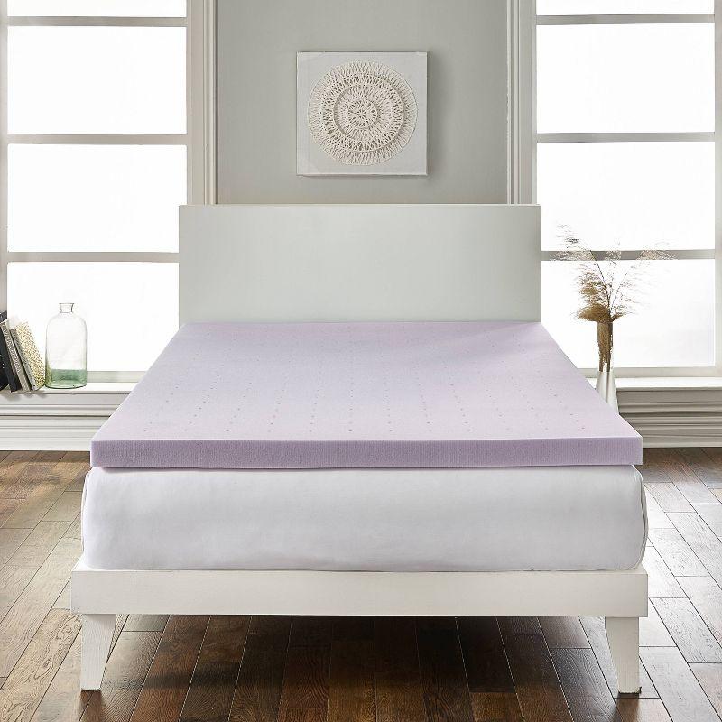 LoftWorks Queen 2" Lavender infused Deep Sleep Therapy Extra Soft Mattress Foam Topper: Memory Foam, Knitted Fabric, Fits 12" Mattress