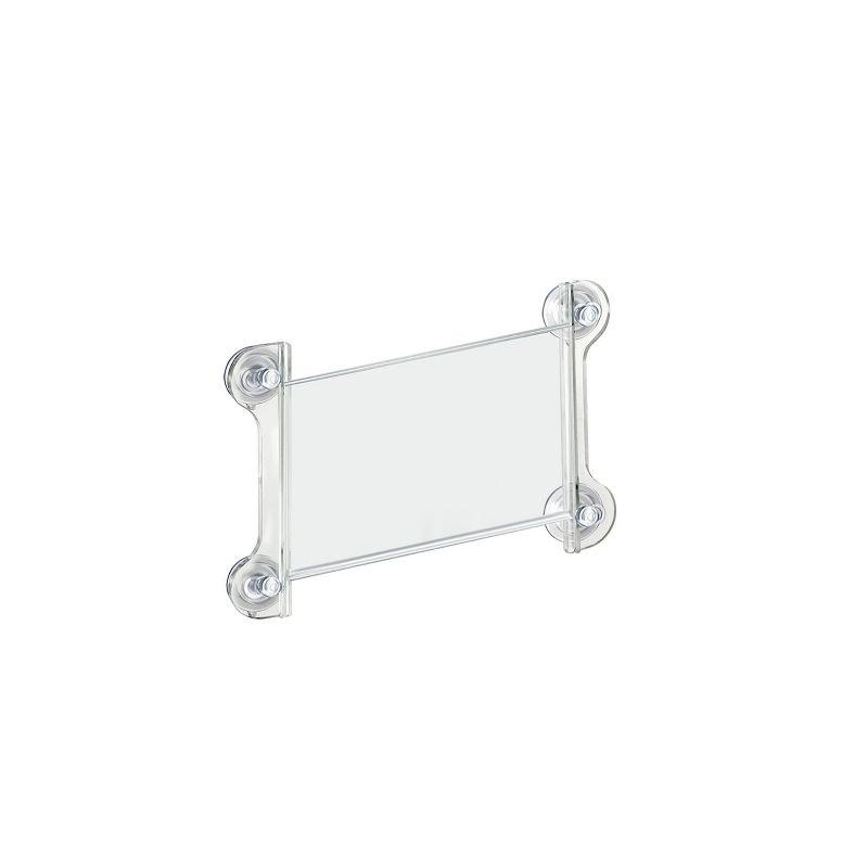 Clear Acrylic Window/Door Sign Holder Frame with Suction Cups 8.5''W x 5.5''H, 2-Pack (Set of 2)