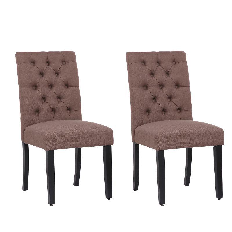 WestinTrends  Upholstered Button Tufted Dining Side Chair (Set of 2)