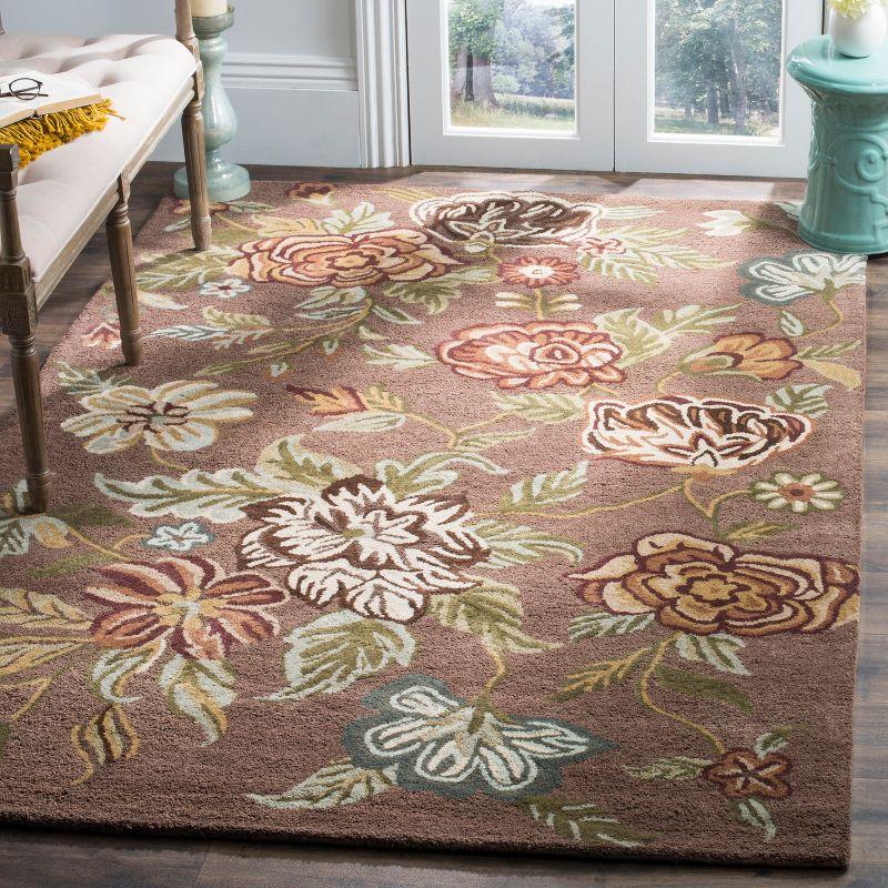Blossom BLM920 Hand Hooked Area Rug - Brown/Multi - 8'x10' - Safavieh.