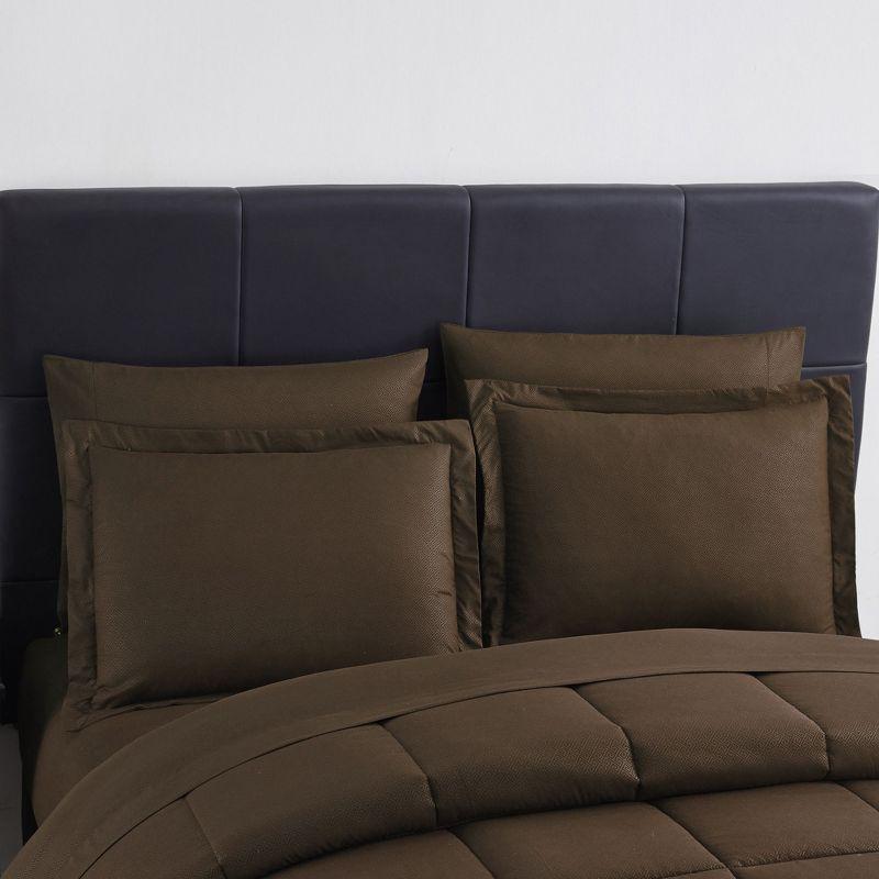 Sweet Home Collection Greek Key Embossed Bed in A Bag Comforter Set