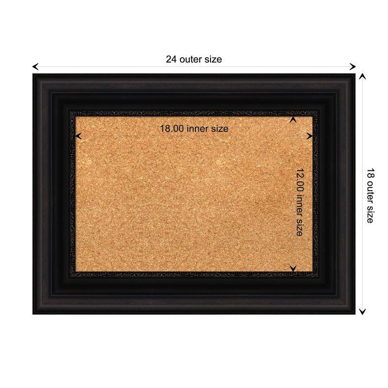 Amanti Art Natural Cork Board Framed Parlor Black Bulletin Board 24 in. x 18 in.