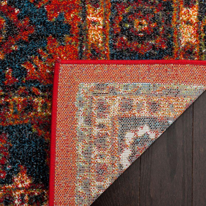 Vintage Hamadan VTH214 Power Loomed Indoor Area Rug - Orange/Blue - 6'7"x6'7" - Safavieh