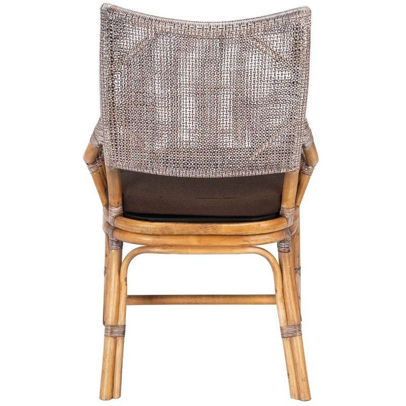 Donatella Rattan Chair - Brown White Wash/Dark Brown - Safavieh