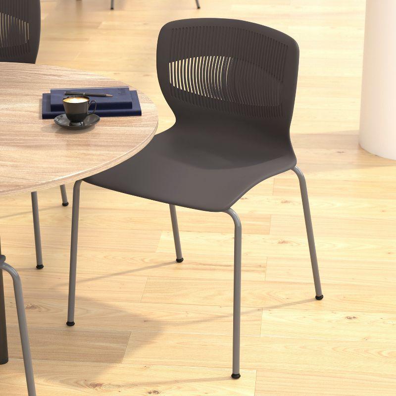 Hercules Series Commercial 770 LB. Capacity Plastic Stack Chair with Lumbar Support