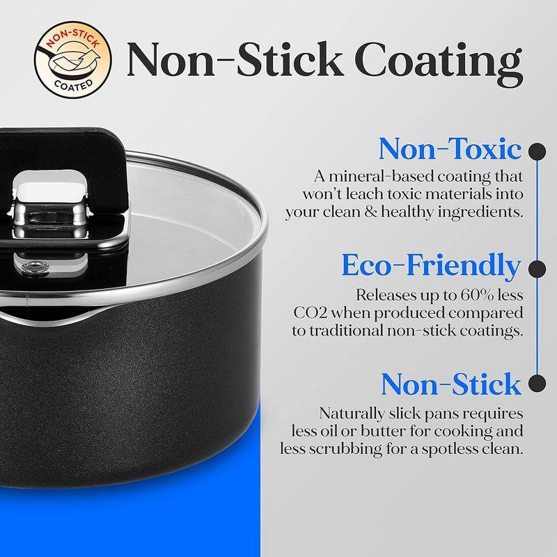 NutriChef 17 - Piece Non-Stick Aluminum Cookware Set