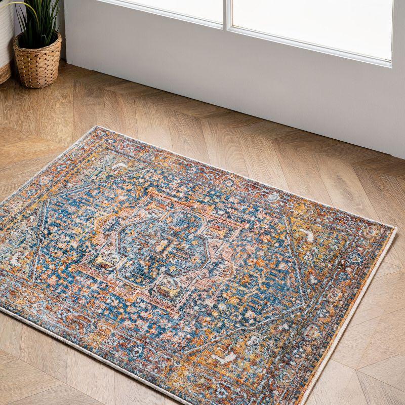 Nuloom Harriet Medallion 2x3 Accent Indoor Area Rug for Living Room Bedroom Dining Room Entryway Kitchen, Rust/Multicolor
