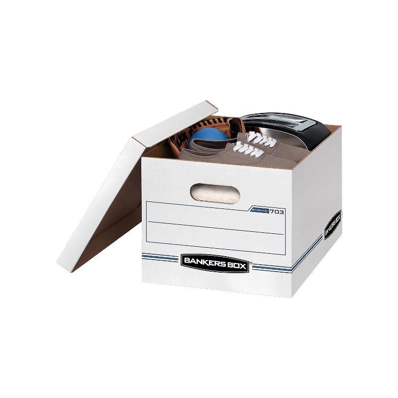 Bankers Box STOR/FILE Storage Box Letter/Legal Lift-off Lid White/Blue 12/Carton 00703