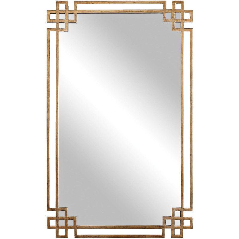 Contemporary Elegance Gold Rectangular Metal Wall Mirror 23"x37"