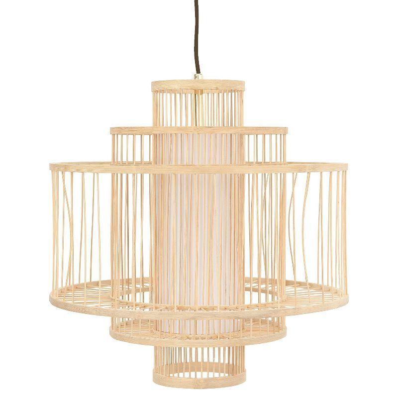 Storied Home Boho Tiered Bamboo Chandelier