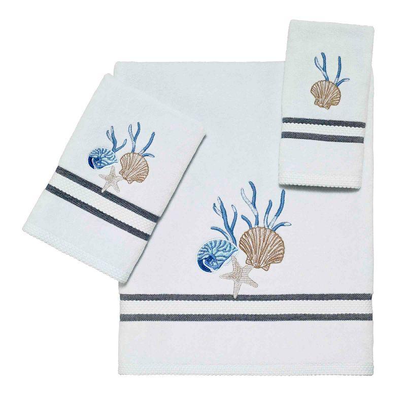 Blue Lagoon Embroidered Cotton 3-Piece Towel Set