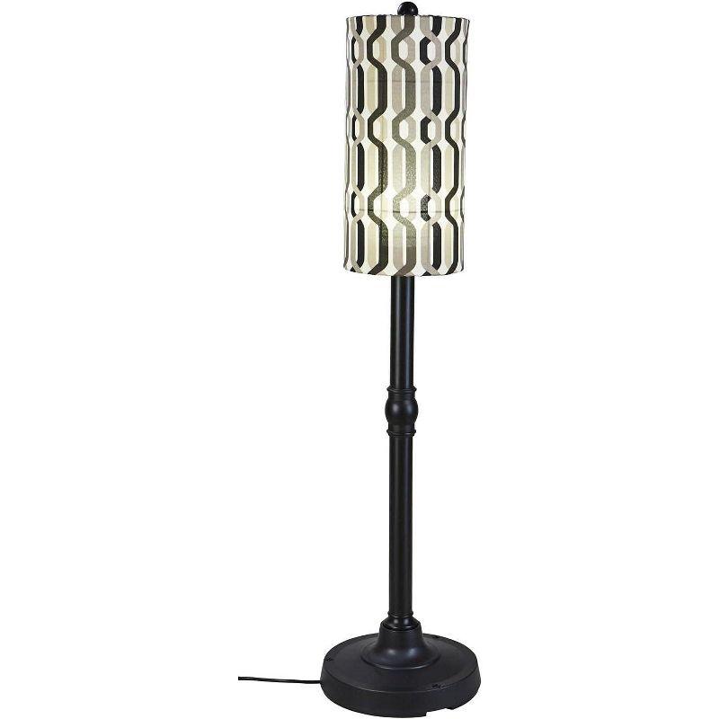Patio Living Concepts Coronado 58 Floor Lamp 62270 with 2 black body and New Twist Caviar outdoor fabric shade