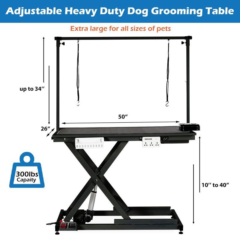 babevy 50'' Electric Dog Grooming Table, Heavy Duty, Height Adjustable Pet Grooming Table | Wayfair