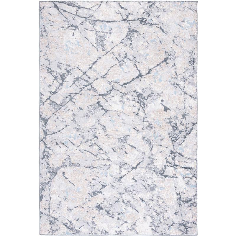 Elysian Ivory & Grey Abstract 8' x 10' Synthetic Area Rug