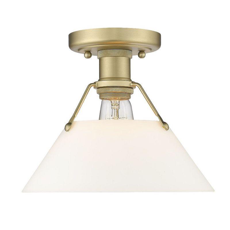 Golden Lighting Orwell 1-Light Flush Mount in Brushed Champagne Bronze with Opal Glass