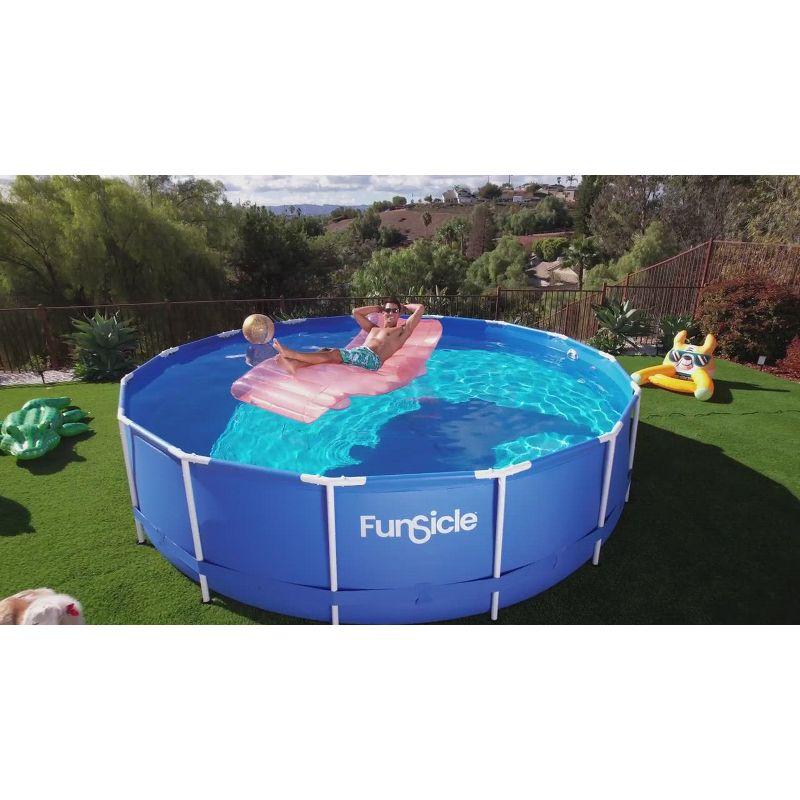 Funsicle 16ft Round Frame Seasonal Debris Above Ground Swimming Pool Cover with Drain Holes and Adjustable String Lock, Accessory Only, Gray
