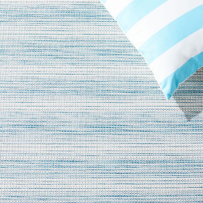 Hampton HTN231 Power Loomed Indoor/Outdoor Area Rug - Aqua Ivory/Multi - 6'5"x6'5" - Safavieh..