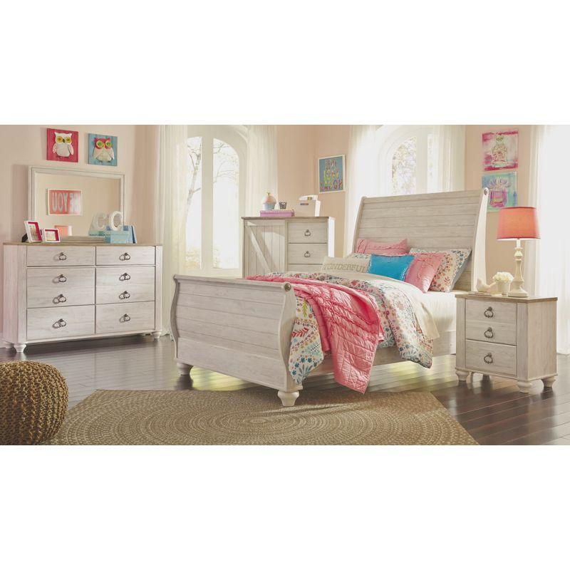 Coastal Retreat Whitewashed 6-Drawer Dresser with Plank-Style Top