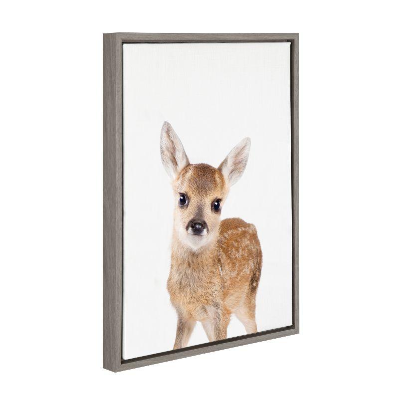 Sylvie Baby Deer Animal Print Framed Canvas Wall Art