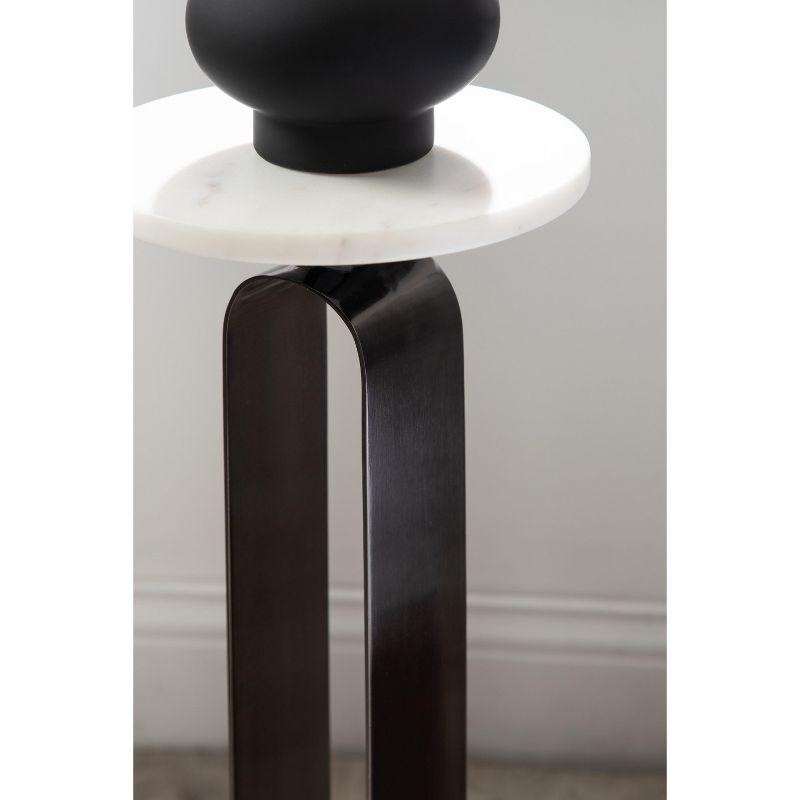 Kate and Laurel Helio Glam Drink Table, 8x8x24, Pewter