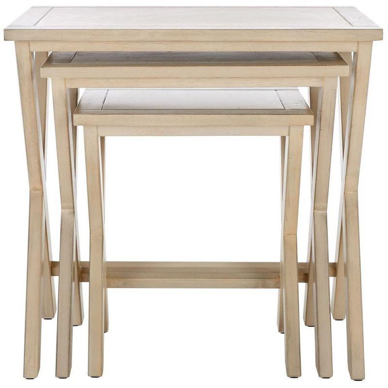 Maryann White Birch Wood Stacking Tray Tables