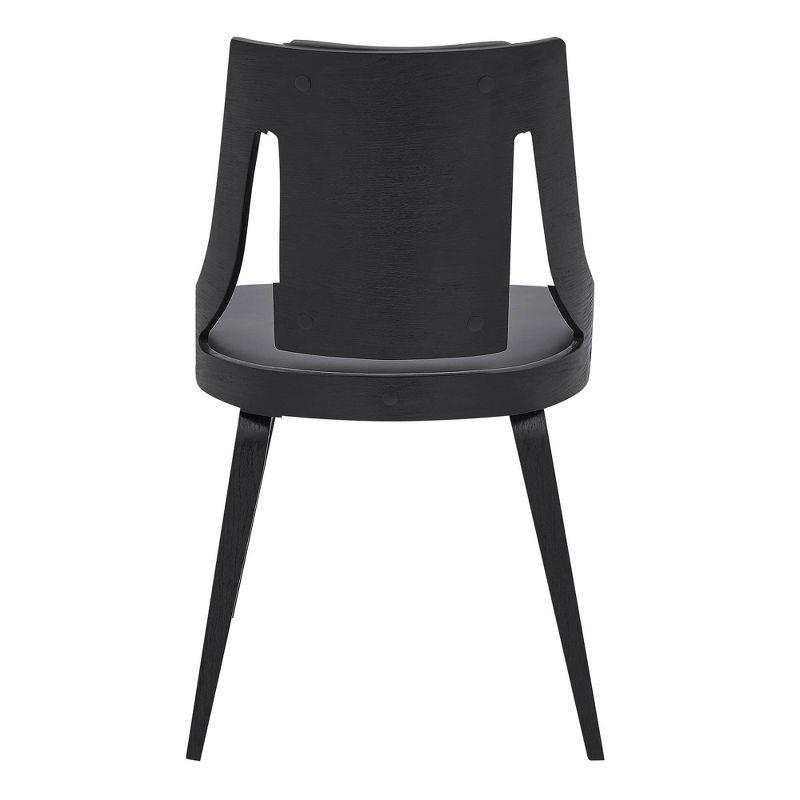 Set of 2 Aniston Faux Leather Wood Dining Chairs Gray/Black - Armen Living