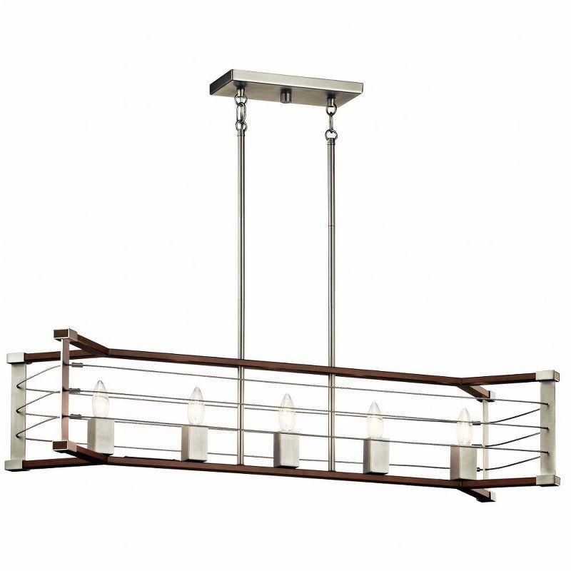 Lente™ 5 Light Linear Chandelier Brushed Nickel