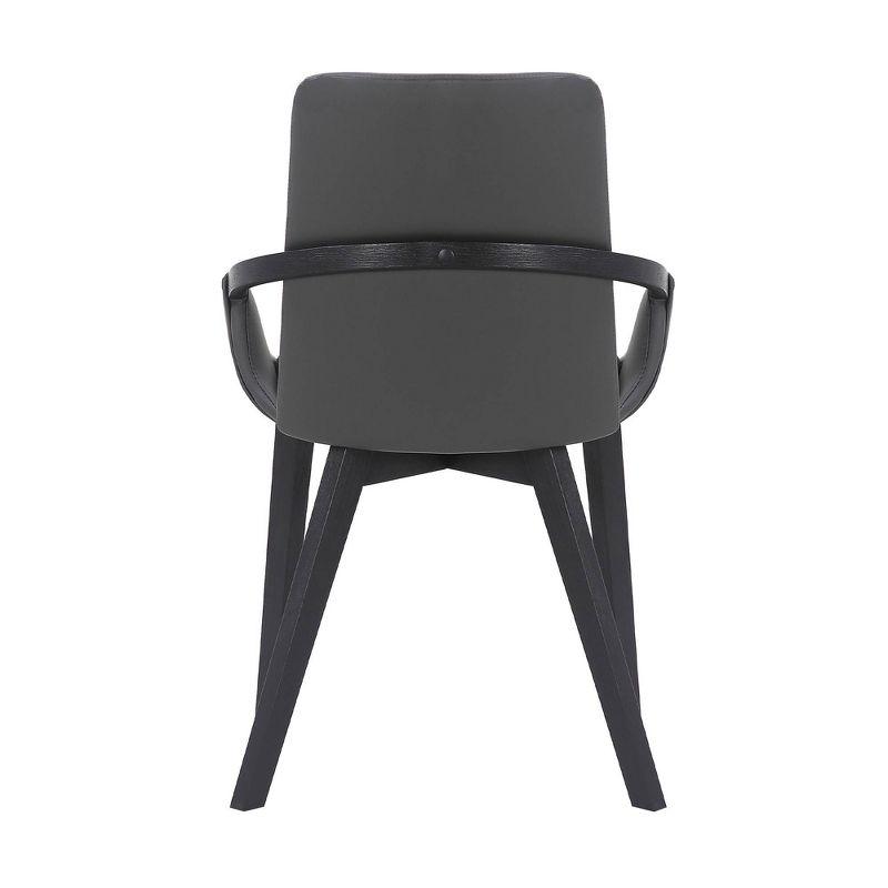 Greisen Faux Leather Wood Dining Chair Gray - Armen Living