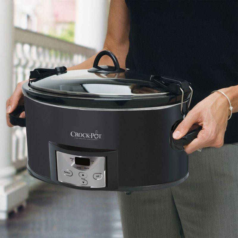 Black 7-Quart Programmable Slow Cooker with Digital Display