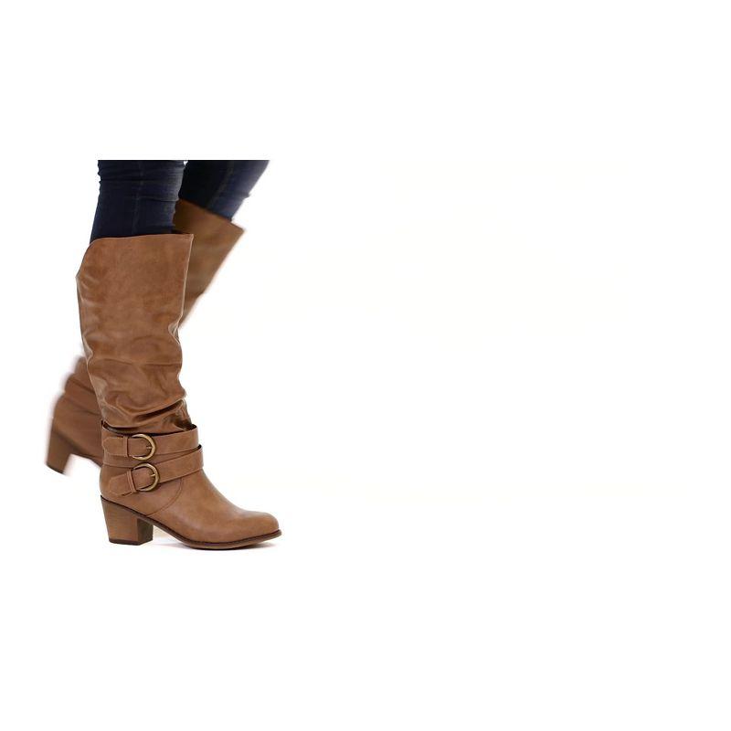 Journee Collection Wide Width Wide Calf Women's Late Boot Taupe 8 W