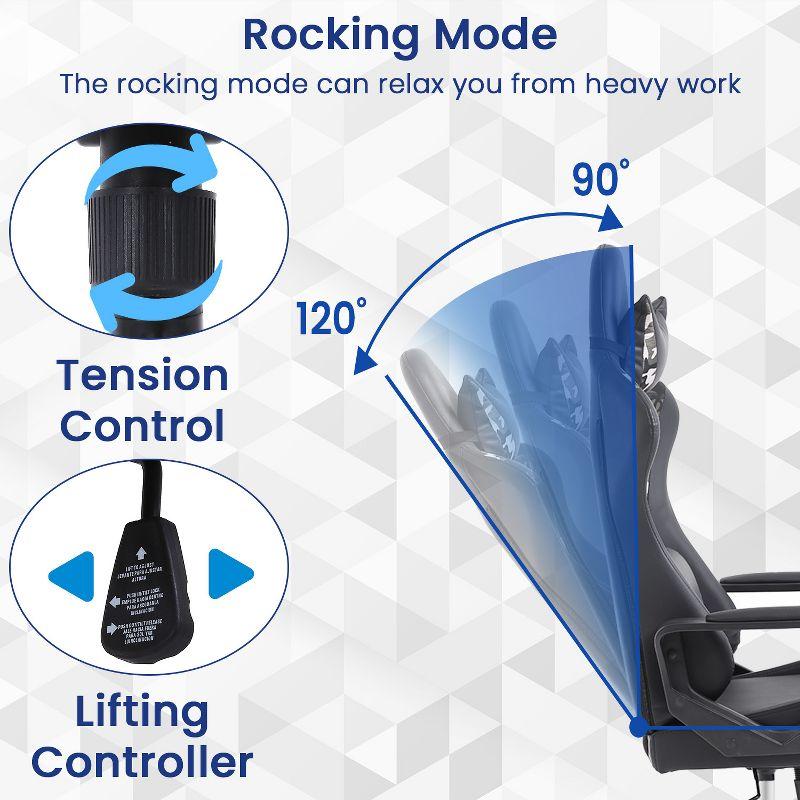 BestMassage Gaming Chair High-Back Office Chair with Lumbar Support Massage Function and PU Leather Rolling Swivel Chair for Adults and Teens, Camo