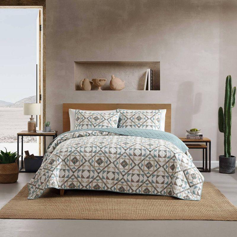 Wrangler Wrangler Annie Blue Cotton Reversible Quilt Set