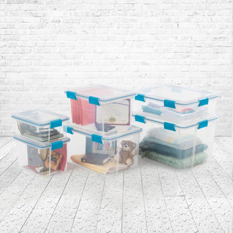 Sterilite 120qrt. Multipurpose Clear Plastic Storage Container Box with Latching Lids and 2 Rear Wheels