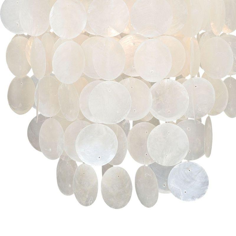 Elsa Capiz Shell Satin Nickel 18" Pendant Light