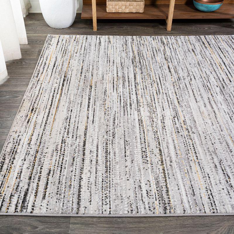 5'x8' Loom Modern Strie'  Area Rug, Gray/Black - JONATHAN Y