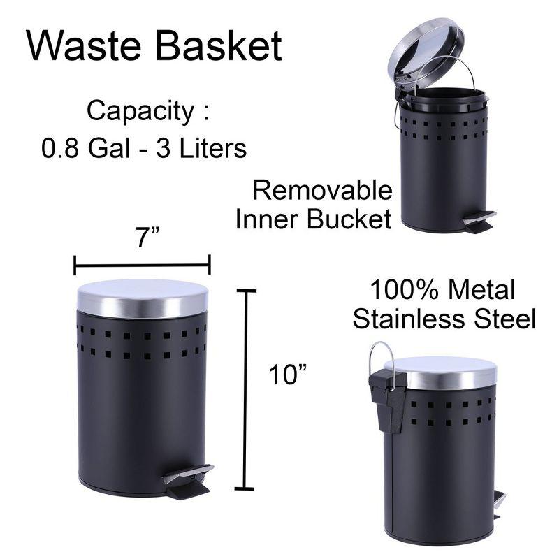 6502 Metal Step On Waste Basket - 0.8 Gallons