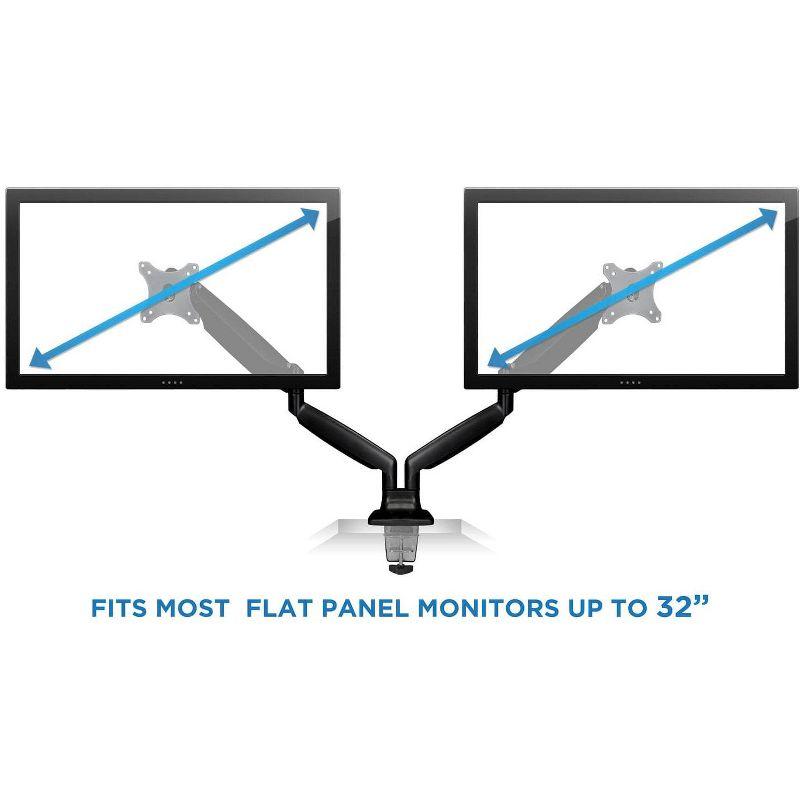 Dual Monitor Adjustable Arm Desk Mount with Gas Spring