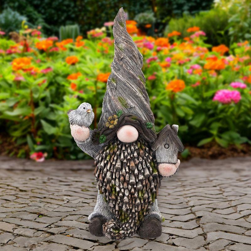 Northlight Gnome with Bird House Outdoor Garden Statue - 26.25"