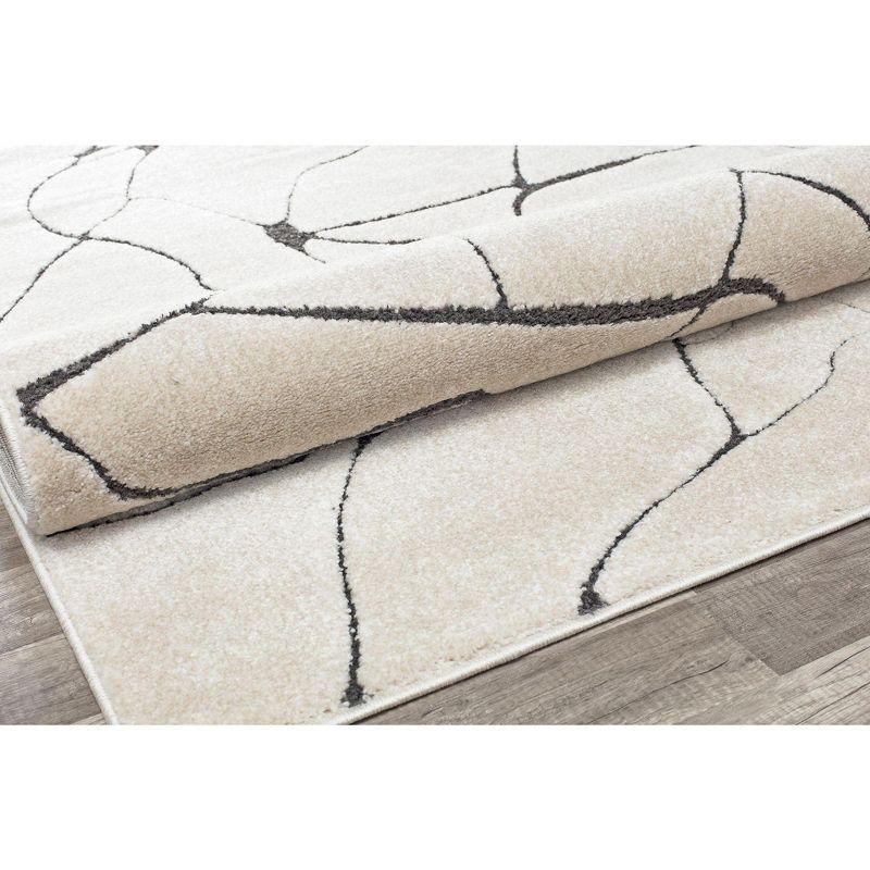 Cadence Marble Cream 2'x4' Rectangular Synthetic Area Rug