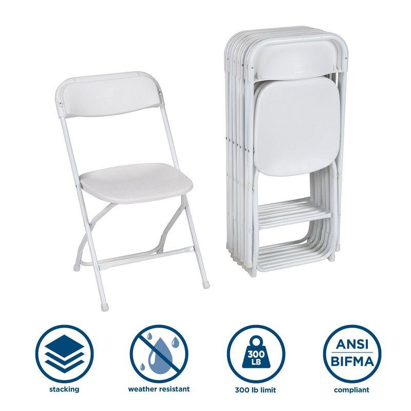 ZOWN Premium Commercial Plastic Stacking, Indoor/Outdoor Folding Chair