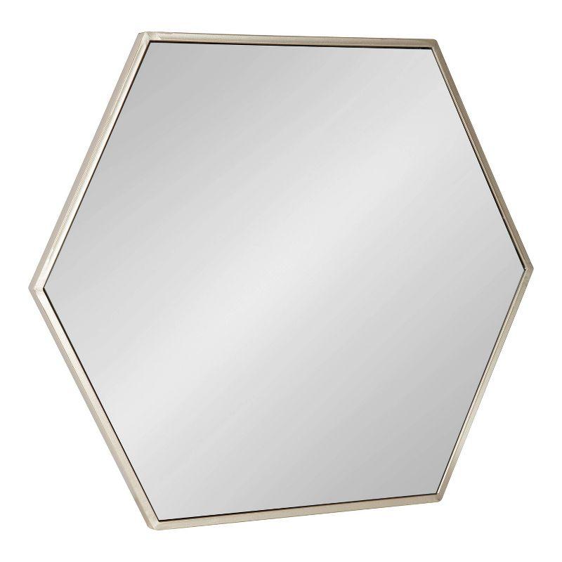 Elegant Silver Hexagon 29" Bathroom Wall Mirror