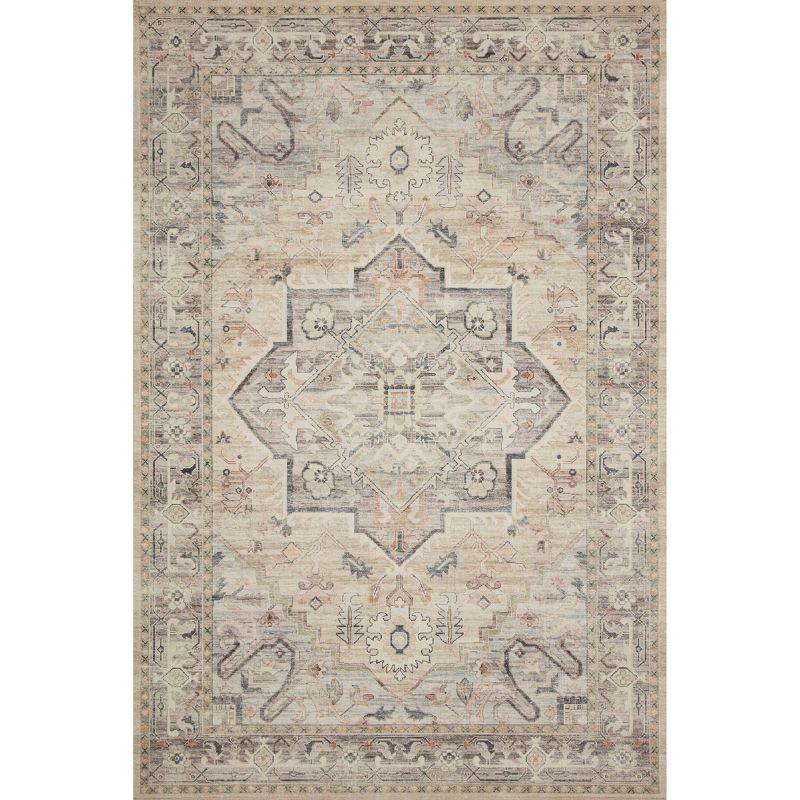 2'x5' Hathaway Rug Ivory - Loloi Rugs: Traditional Medallion Flat Pile Indoor Runner, Machine Made, Canvas Backing