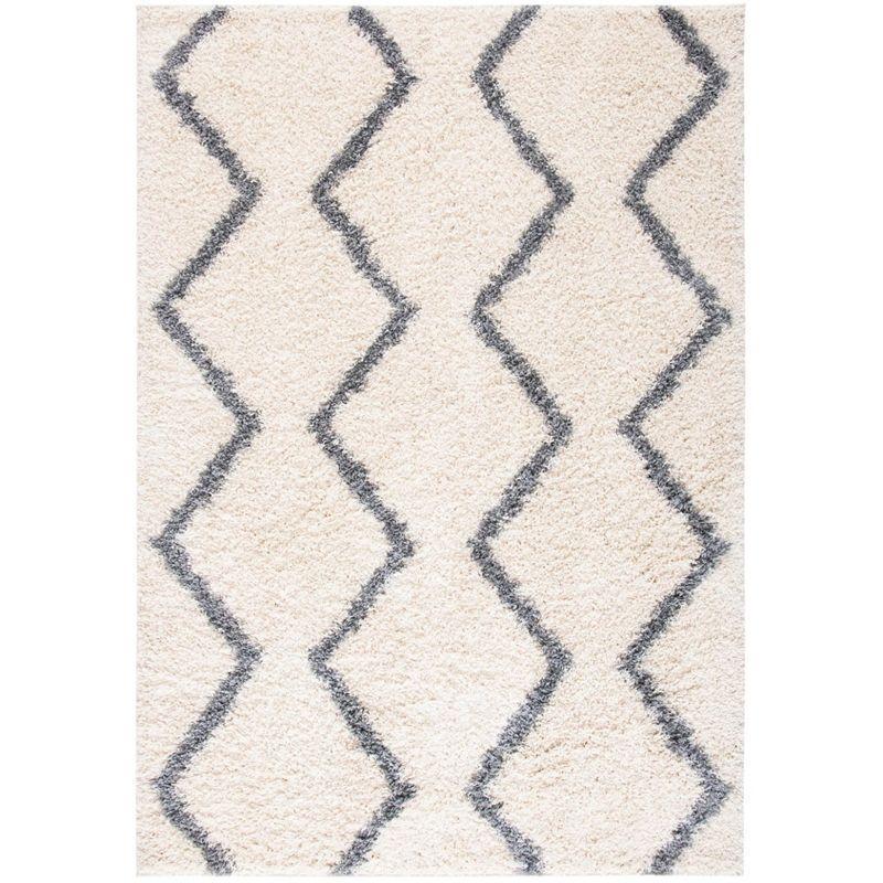 Venus Shag VNS680 Power Loomed Indoor Area Rug - Ivory/Grey - 9'x12' - Safavieh