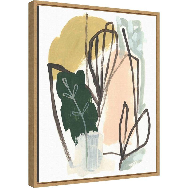 16" x 20" Tropical Abstract I by June Erica Vess Framed Canvas Wall Art - Amanti Art: Hand-Stretched, Lithograph Print, Sawtooth Back Mount