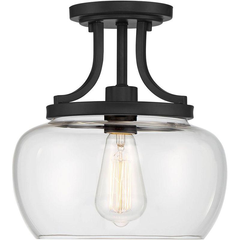 Black Glass Farmhouse Industrial Ceiling Light Fixture