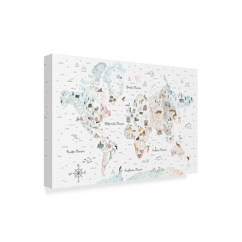 Trademark Fine Art - Laura Marshall 'World Traveler I' Canvas Art - 16x24