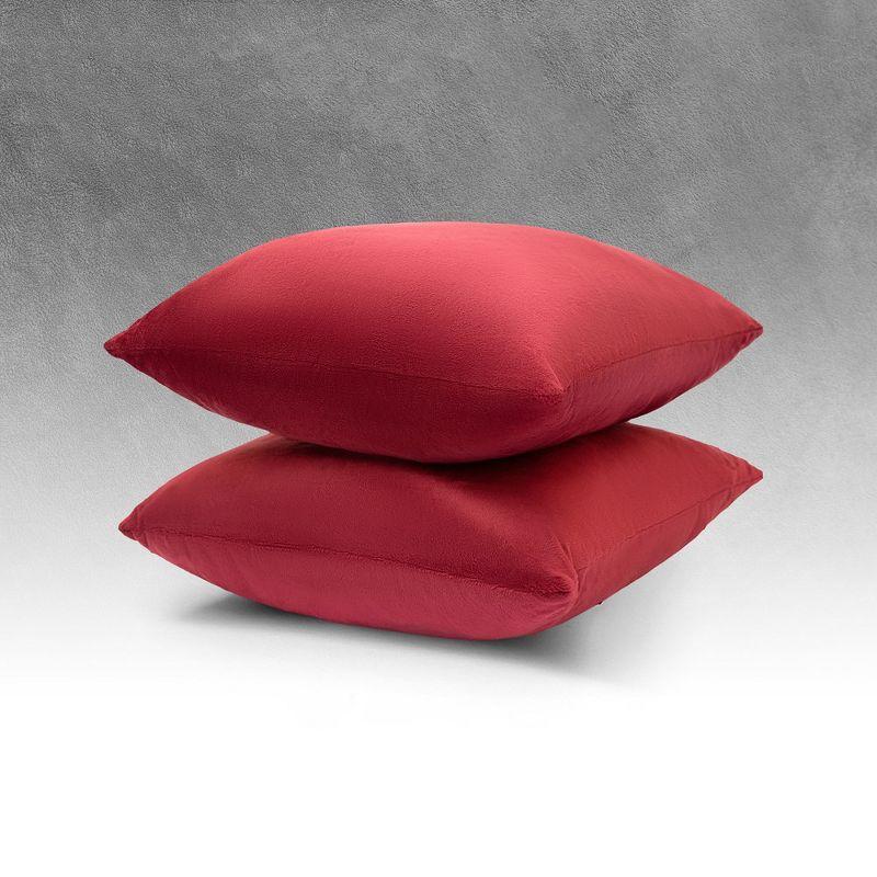 Maroon Velour Decorative Throw Pillows Set of 2