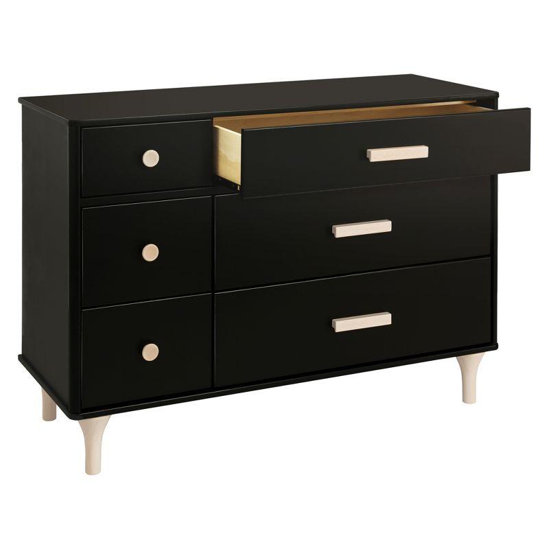 Lolly 6-Drawer Assembled Double Dresser in Black and Washed Natural