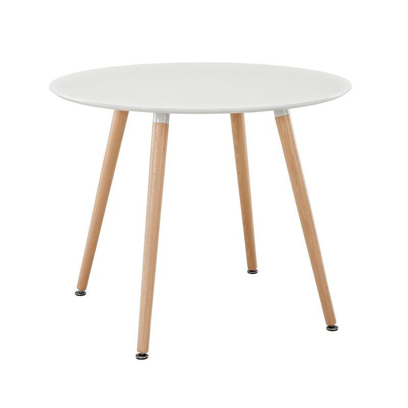 White Round Wood Contemporary Dining Table