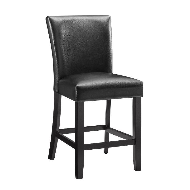 26" Set of 2 Carrara Counter Height Barstools Black - Steve Silver Co.: Upholstered, Rubberwood Frame, Floor Protectors